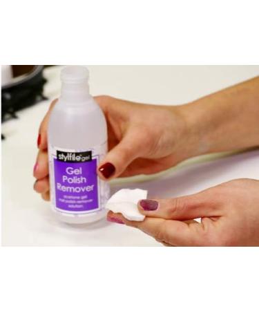 STYLFILE Gel Nail Polish Remover Solution (150ml) At Home Gel Nail Varnish or Acrylic Removal 100% Acetone Perfect for Soaking Off Gel Polish Quick and Easy Lifts Gel Polish in 15 Minutes - Buy Online on GoSupps.com
