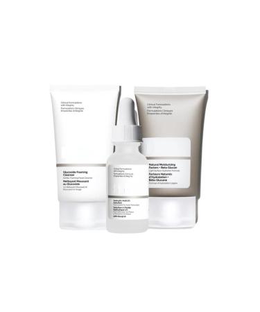 ACNE Set: 2% Salicylic Acid Solution Foaming Cleanser & Moisturizing Factors 3-Pack for Clear Skin - Buy Online on GoSupps.com