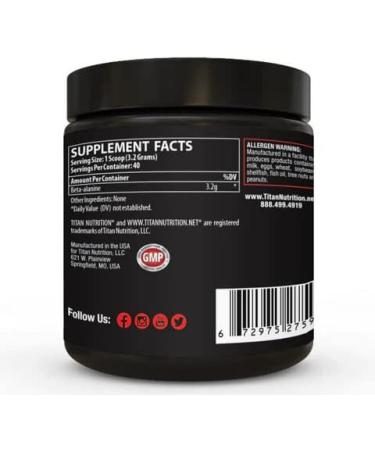 Titan Nutrition Beta Alanine - Unflavored Preworkout Carnosine Booster for Endurance Reduce Muscle Fatigue & Enhance Workout Capacity | International Shipping Available - Buy Online on GoSupps.com