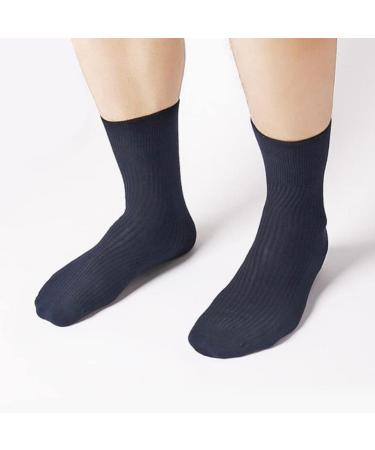 DOITOOL Diabetic Cotton Non-Binding Crew Socks for Men and Women - Black, Breathable and Comfortable Design - Buy Online on GoSupps.com