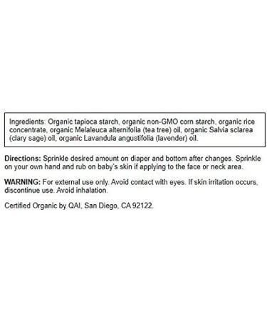 Swanson Certified Organic Baby Powder - Talc-Free Lavender Scent 2.5 Ounce - Buy Online on GoSupps.com