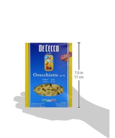 De Cecco Orecchiette No. 91 Pasta 16 Oz. Box - 1 Pound (Pack of 1) | Authentic Italian Orecchiette - Buy Online on GoSupps.com