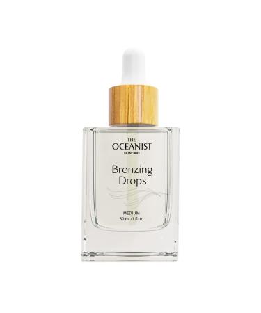 Anti-Aging Bronzing Drops - Medium Tanning Facial Drops for Glow and Hydration with Marine Ingredients  For All Skin Types