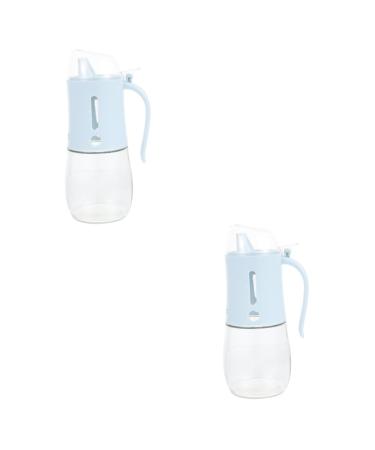 Zerodeko Glass Oil Pot Soy Sauce Pot 2 Pcs Oil Can Plastic With Handle Vinegar Bottle Thicken Glass Soy Sauce Pot Leakage-proof Oil Bottle 20X9X8CMx2pcs Bluex2pcs