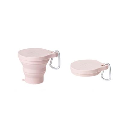 Digjobk toothbrush mug collapsible mini-cup retractable silicone portable tea cup outdoor travel coffee telescopic drinking cup with lid (color: pink) rose