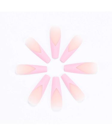 Brishow Coffin Artificial Nails - Pink Ballerina Acrylic Press-On Full Cover Nails (24pcs) for Women & Girls - Buy Online on GoSupps.com
