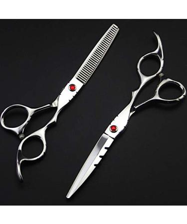 Hair Cutting Scissors 6 Inch Professional Japan 440c Gem Cut Hair Scissors Haircut Scissor Thinning Barber Cutting Shears Hairdresser Scissors Set