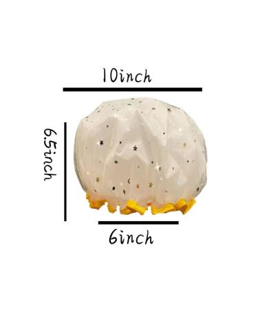 Waterproof Reusable Bath Cap for Women & Kids - Yellow | Double Layer PEVA Shower Hair Protection - Buy Online on GoSupps.com