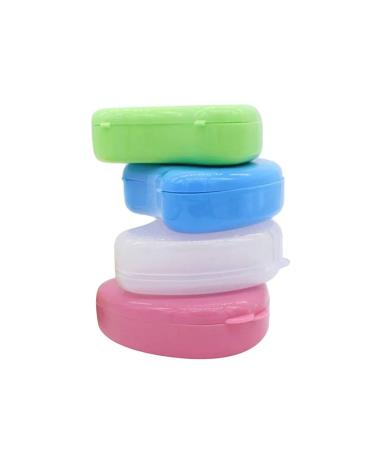 FARUTA 4 x dentures with ventilation holes denture bath box false teeth storage box container for trips random color