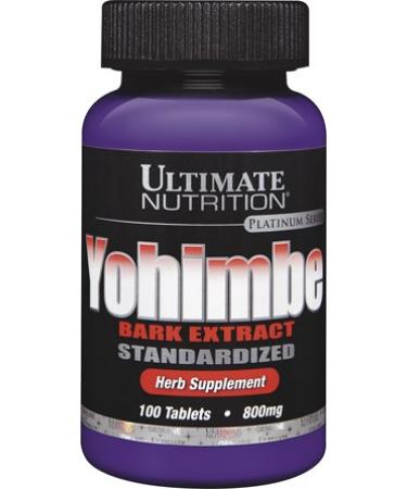 Ultimate Nutrition Yohimbe Bark Extract Tablets, Standardized, 800 mg, 100-Count Bottles