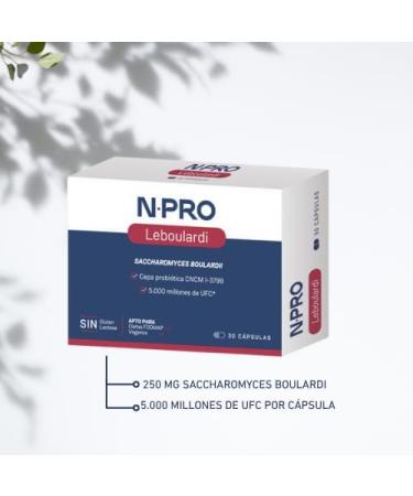 NPro SALUD INTESTINAL NPro Leboulardi Probiotic Supplement Saccharomyces Boulardii CNCM I-3799 and Resistant Starch Type 2 - 30 Vegetable Capsules - Buy Online on GoSupps.com