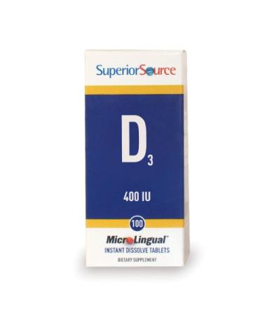 Superior Source D3 400 IU 100 MicroLingual Instant Dissolve Tablets