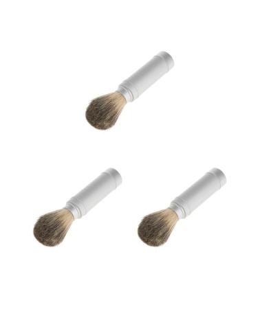Set of 3 travel shaving brushes shaving brush for soap cream shaving brush in aluminum handle tube set of 3 (as shown)