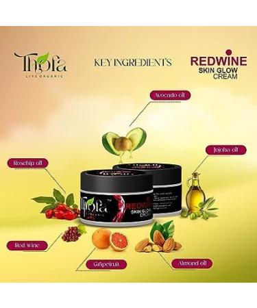 T.ho fa Red Wine Skin Glow Cream - Day & Night - 50 GM | With Rosehip Nicotinamide Avocado Almond & Pomegranate Oils - International Shipping Available - Buy Online on GoSupps.com