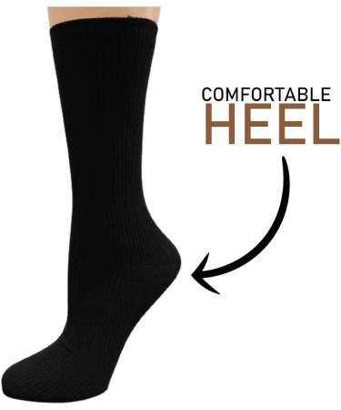 Sierra Socks Diabetic/Arthritic Rayon from Bamboo Crew Socks - 3 Pack, Large, Black - Buy Online on GoSupps.com