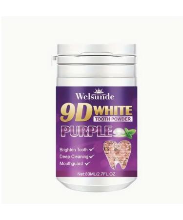 Welsunde 9D White Tooth Powder Purple Deep Cleaning Formula 80ML/2.7FL.OZ