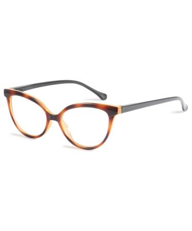 Koosufa reading glasses cats women vintage fashion cateye horn glasses anti-blue light reading aid retro designer full-rim glasses with thickness 1.0 1.5 2.5 3.5 1x leopard 2.5 x