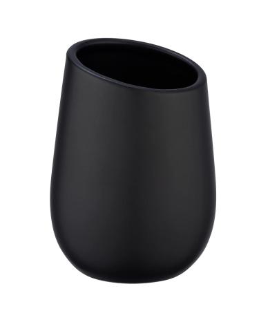 WENKO toothbrush cup Badi Black 11 x 8 x 8 cm Black 11 x 8 x 8 cm