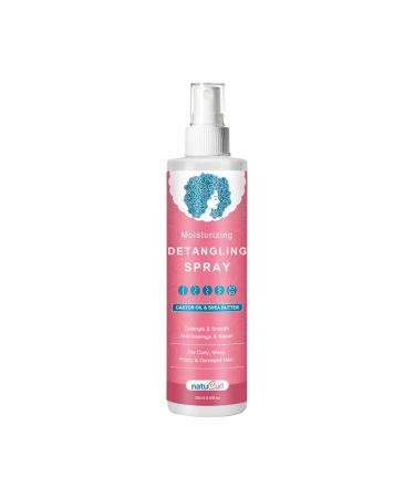 NatuCurl Moisturising Detangling Hair Spray for Curly Hair - With Castor Oil & Shea Butter - Promotes Hair Growth - For Curly Wavy Frizzy & Damaged Hair