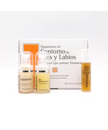 GALIUM Eye and Lip Contour Routine Set with Coenzyme Q10 | Professional Cosmetics | Pack of 3 Products | PREMIUM Eye Protocol | Regeneration and Radiance | Made in Spain