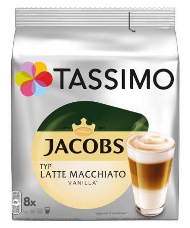 Tassimo Jacobs Latte Macchiato Vanilla Capsules - 40 Count (5 Pack) - Delicious Coffee Pods for Perfect Caf Quality Drinks - Buy Online on GoSupps.com