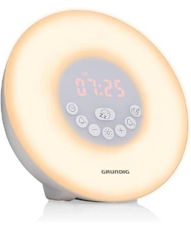 Grundig light alarm clock - daylight alarm clock - alarm clock radio - Bluetooth speaker - AUX and USB - natural sounds - white