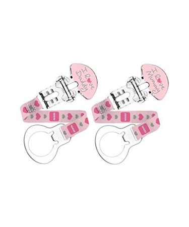 Mam Pacifier Clips Pink 2 PPack - Pack of 2