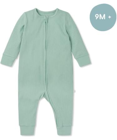 MORI Ribbed Zip Up Sleepsuit - Organic Cotton & Bamboo, Unisex Footed Pyjama - Buy Online on GoSupps.com