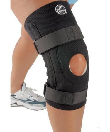 Cramer Diamond Knee Stabilizer - Padded ACL & MCL Support Brace for Sports Arthritis & Injury Recovery | Adjustable Black Knee Brace with Open Patella Cap Medium Size - Buy Online on GoSupps.com