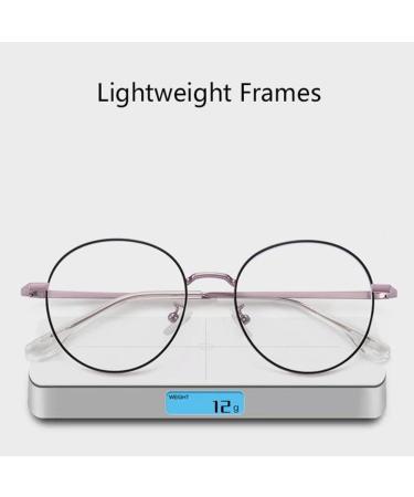 Wcxixo Stylish Round Frame Reading Glasses - Lightweight 2.25x Blue Light Blocking Computer Readers in Purple - International Shipping Available - Buy Online on GoSupps.com