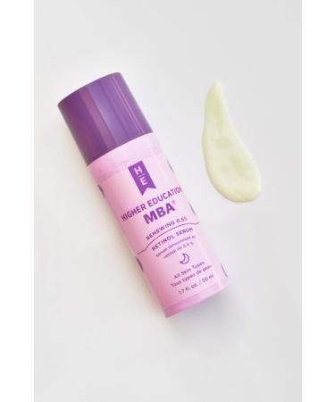 Higher Education Skincare MBA Renewing 0.5% Retinol Serum - Anti-Aging Acne Scar Treatment Hyperpigmentation Hydrating & Brightening - 1.7 fl. oz. Nighttime Use - Buy Online on GoSupps.com