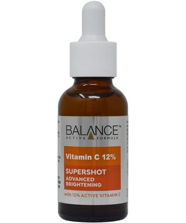 Balance Active Formula 12% Vitamin C Supershot (30ml) - Reduces Dark Spots - Improves Uneven Skin Tone. Cruelty Free. - Buy Online on GoSupps.com