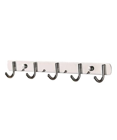 Alipis 5 Wall Hanging Hooks Kitchen Hooks Pegs Wall Clothes Hangers Stainless Steel Door Frame medium Silver