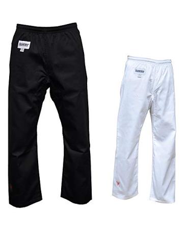 Twister Karate/Taekwondo Pant middleweight 8oz for Training Strong Double Stitches All Around 00 Black