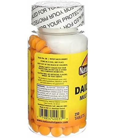 Nature's Blend Daily Vite Multivitamin 250 Tabs - 250 Count Pack for Daily Nutrition - Buy Online on GoSupps.com