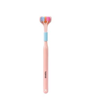 3-page toothbrush for adults triple angle toothing deep cleaning inhaler for children ultrasound pink 1 piece (1 Pack)
