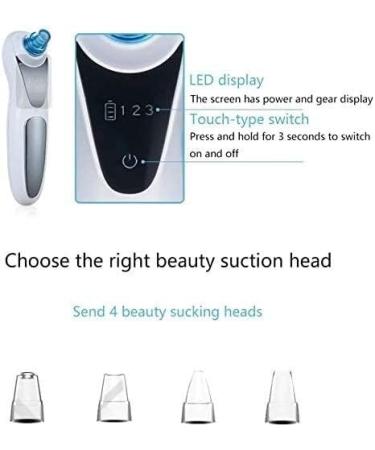 ZQQZEZ Electric Pore Cleaner USB Rechargeable Blackhead Suction Tool 3 Modes Adjustable Angle Blackhead Absorber with LED Display & 4 Suction Heads for Women & Men - Buy Online on GoSupps.com