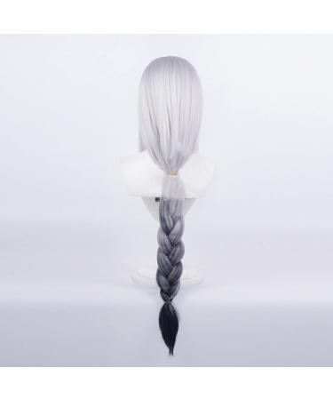 Lwiuentx Genshin Impact Shenhe Long Braided Wig for Men & Women | Halloween Party Costume + Free Wig Cap - Buy Online on GoSupps.com