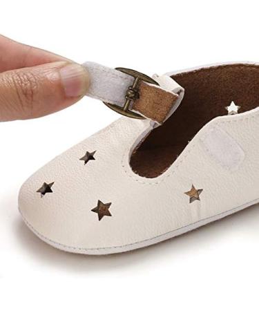 Baby Girl Mary Jane PU Leather First Walking Shoes | Anti-Slip Infant Princess Shoes 0-6 Months | White - Buy Online on GoSupps.com