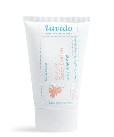 Lavido - Natural Aromatic Body Lotion | Clean  Non-Toxic Skincare (Musk & Coconut  4.05 fl oz | 120 ml) 4.06 Fl Oz (Pack of 1)