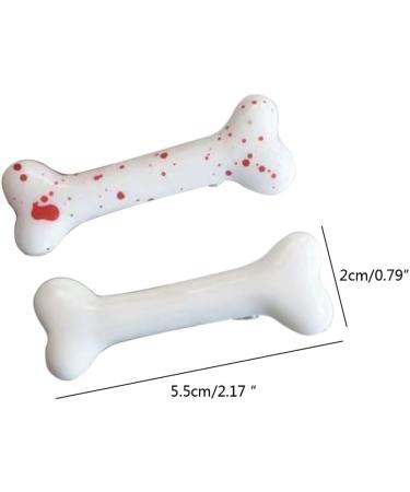 xbiez Dog Bone Hair Clip Plastic Bone Hair Barrettes Halloween Y2K Hair Pins Cosplay Party Accessories for Women Girls - Buy Online on GoSupps.com