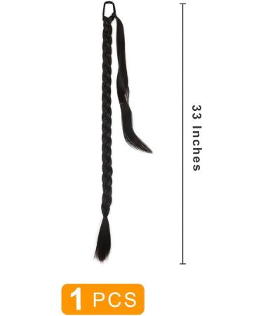 prinfantasy Hair Extensions for Braiding DIY Braid Ponytail Extension Long Straight 33" Ponytail Hair Extensions Natural Invisible Resistant Fiber Soft Natural Black Brown MW262 MW262 33 inch - Buy Online on GoSupps.com