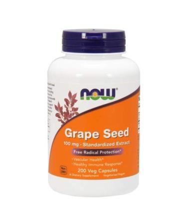 Grape Seed 100 mg 200 Caps by Now Foods (Pack of 3)