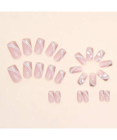 Wearable Nail Stickers French Style Wearing Fake Nails Cute And Caring Lines For Holiday Gifts For Family And Friends - Buy Online on GoSupps.com
