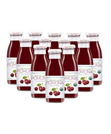 Pomona Organic Juices Pure Tart Cherry Juice, Cold Pressed Organic Juice, Non-GMO, No Sugar Added, Not from Concentrate, Gluten Free, Kosher Certified, Preservative Free,8.4 Fl Oz (Pack of 12)