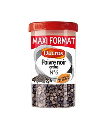 Ducros Black Pepper Grains N°6 Original Assembly Maxi Format 90g (Pack of 3)