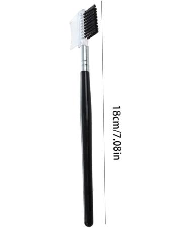 Eyebrow Eyelash Brush Dual Comb Eyebrow Brush Beauty Makeup Tool with Wooden Handle Black Eyebrow brush - Buy Online on GoSupps.com
