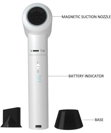 Cordless Hair Dryer 600W Rechargeable Hair Dryer Split Design Soft Handle 12 Levels of Hot and Cold Air for Travel - Buy Online on GoSupps.com