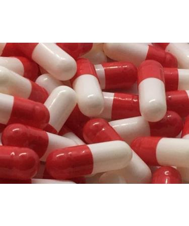 200 Size 1 Red - White Empty Gelatin Capsules Gelatine Hard Pill Cases Self Fill