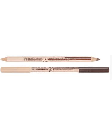 twcrvil 2 in 1 Double-ended Eyebrow Pencil Three Colors Eyeliner Concealer Invisible Professional Pen Cosmetics Long Lasting Light Coffee - Buy Online on GoSupps.com